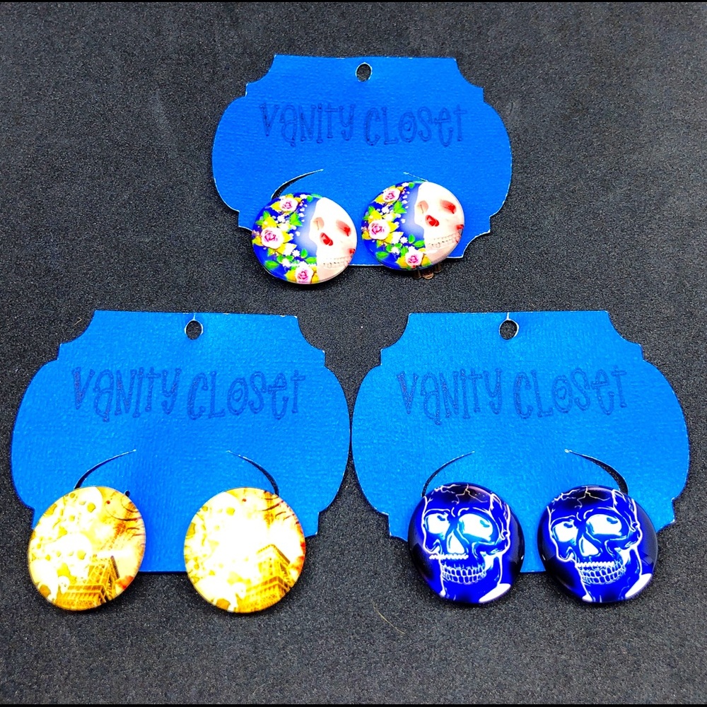 Halloween Skull Clipped earrings